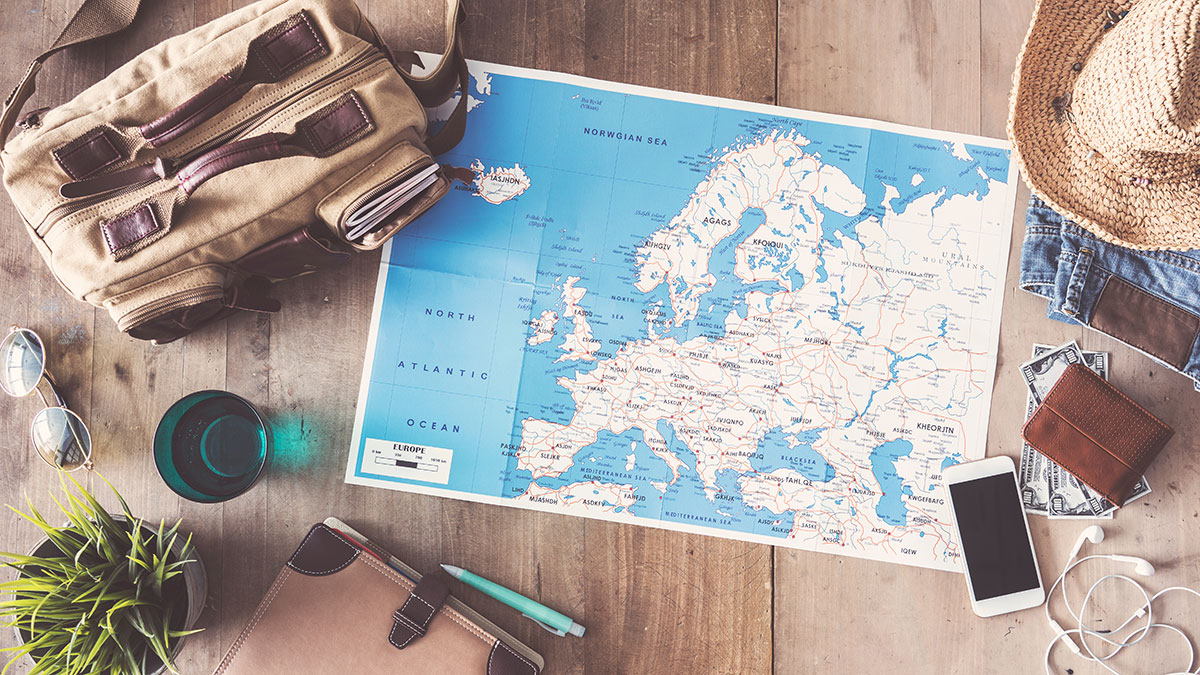map and travel gear